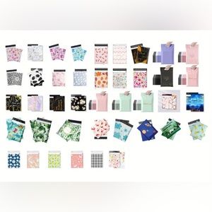 10 assorted poly mailers 10x13 and 10 thank you stickers
